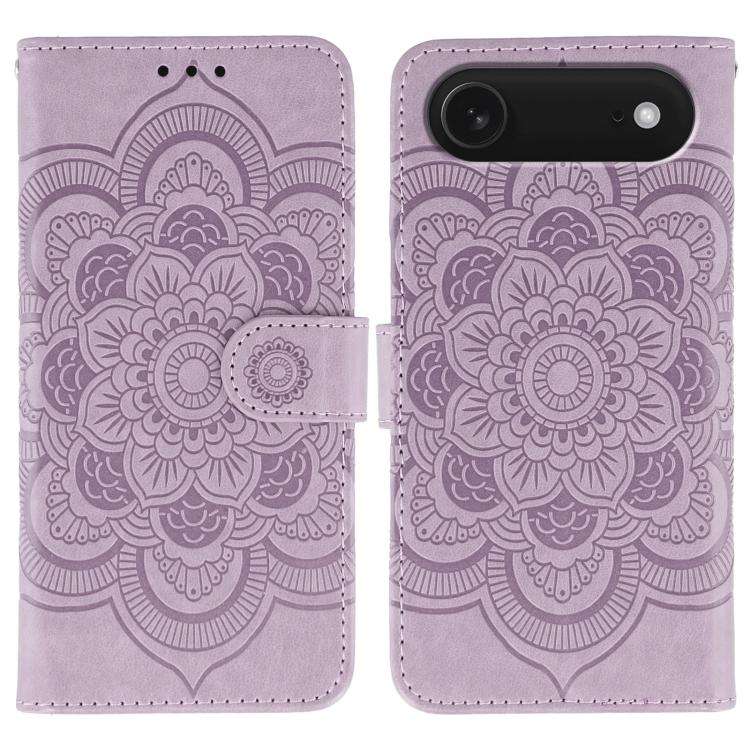 Sun Mandala Embossing Leather Phone Case, For iPhone 16e / 17e, For iPhone 17 Pro Max, For iPhone...