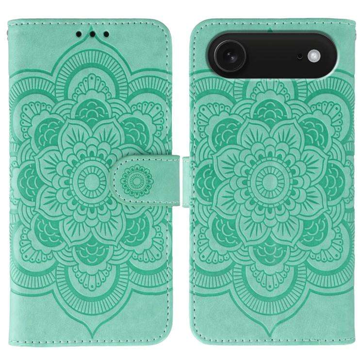 Sun Mandala Embossing Leather Phone Case, For iPhone 16e / 17e, For iPhone 17 Pro Max, For iPhone...