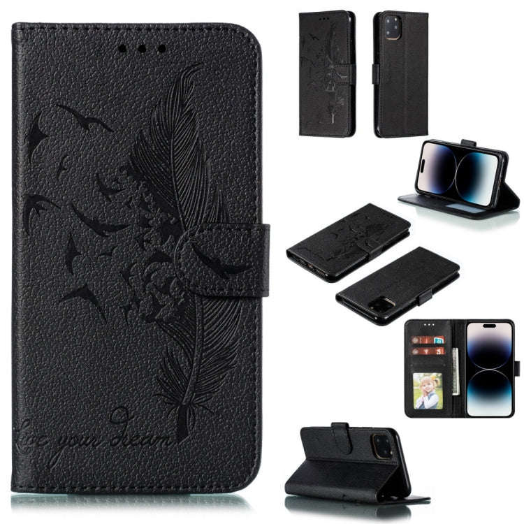 Feather Pattern Litchi Texture Leather Phone Case, For iPhone 17 Pro Max, For iPhone 17 Pro, For ...