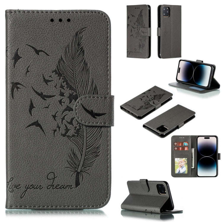 Feather Pattern Litchi Texture Leather Phone Case, For iPhone 17 Pro Max, For iPhone 17 Pro, For ...