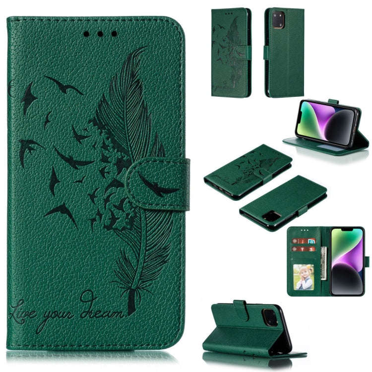 Feather Pattern Litchi Texture Leather Phone Case, For iPhone 17 Pro Max, For iPhone 17 Pro, For ...