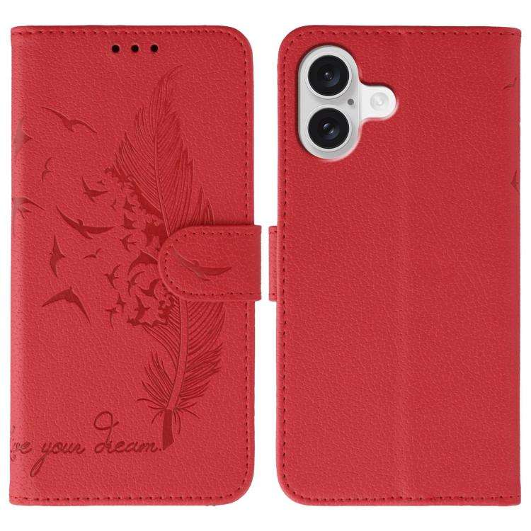 Feather Pattern Litchi Texture Leather Phone Case, For iPhone 17 Pro Max, For iPhone 17 Pro, For ...