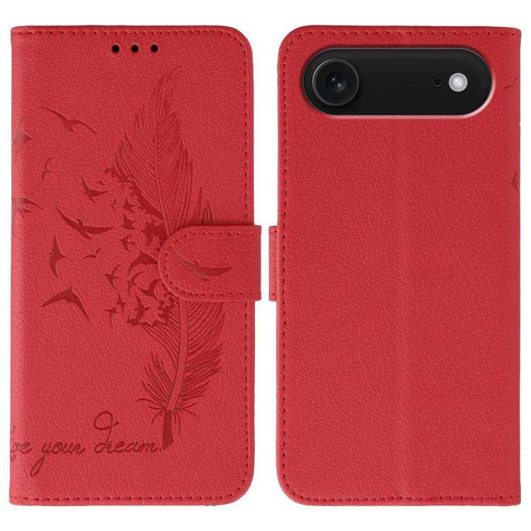 Feather Pattern Litchi Texture Leather Phone Case, For iPhone 17 Pro Max, For iPhone 17 Pro, For ...