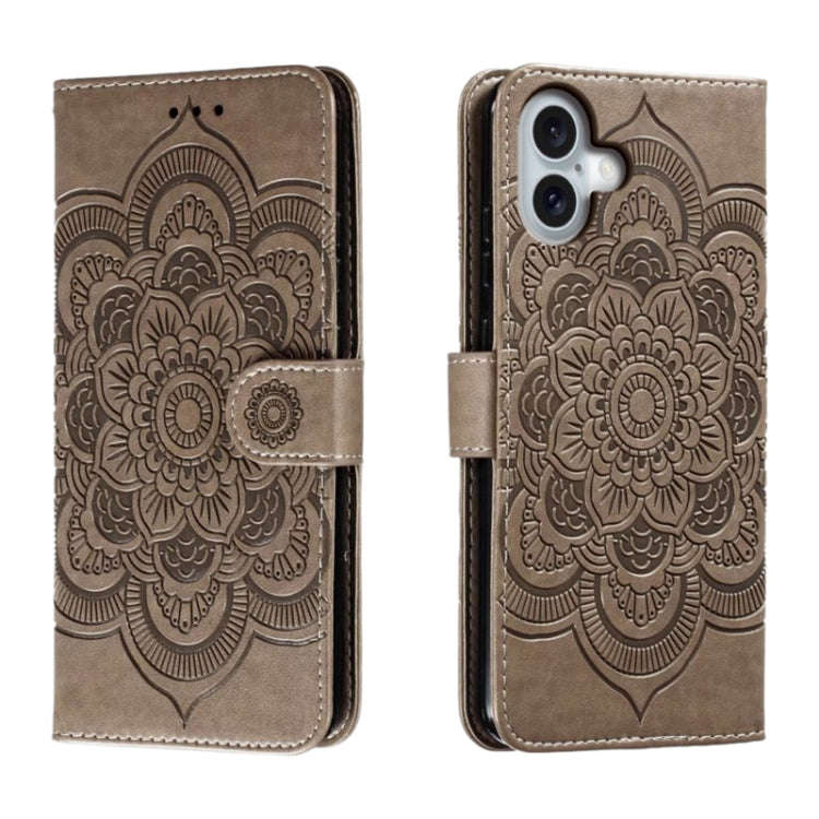Mandala Embossing Pattern Horizontal Flip Leather Phone Case, For iPhone 16 Pro Max, For iPhone 1...