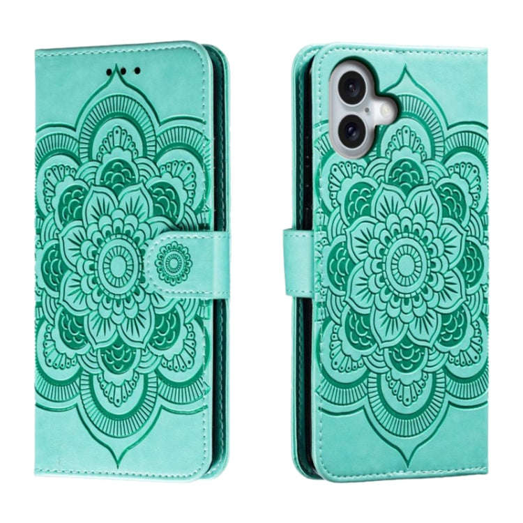 Mandala Embossing Pattern Horizontal Flip Leather Phone Case, For iPhone 16 Pro Max, For iPhone 1...