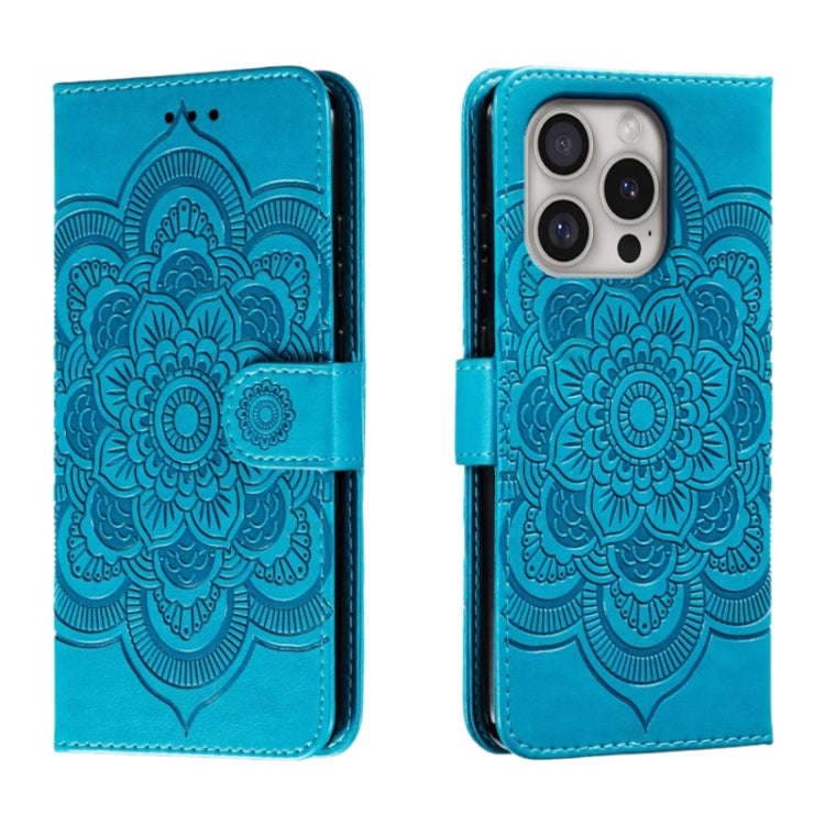 Mandala Embossing Pattern Horizontal Flip Leather Phone Case, For iPhone 16 Pro Max, For iPhone 1...
