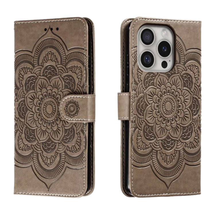 Mandala Embossing Pattern Horizontal Flip Leather Phone Case, For iPhone 16 Pro Max, For iPhone 1...