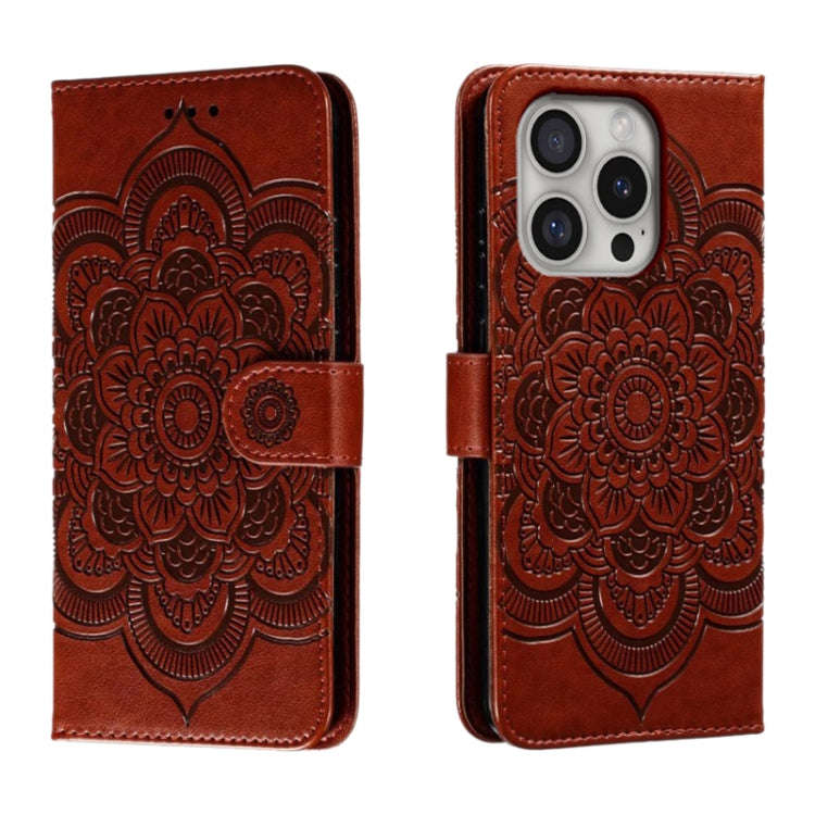 Mandala Embossing Pattern Horizontal Flip Leather Phone Case, For iPhone 16 Pro Max, For iPhone 1...