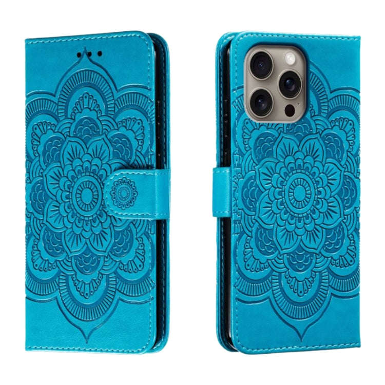 Mandala Embossing Pattern Horizontal Flip Leather Phone Case, For iPhone 16 Pro Max, For iPhone 1...