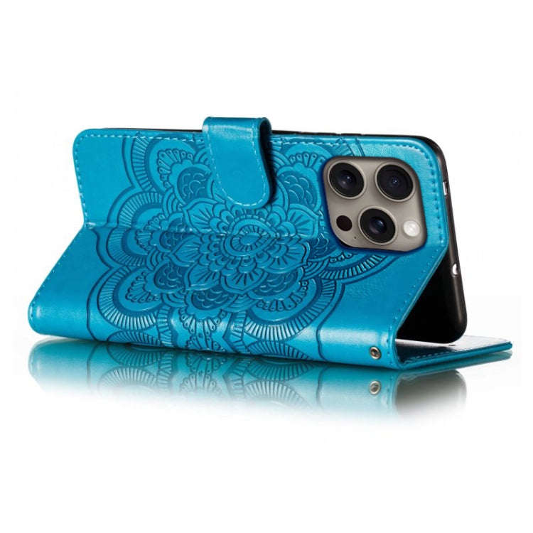 Mandala Embossing Pattern Horizontal Flip Leather Phone Case, For iPhone 16 Pro Max, For iPhone 1...