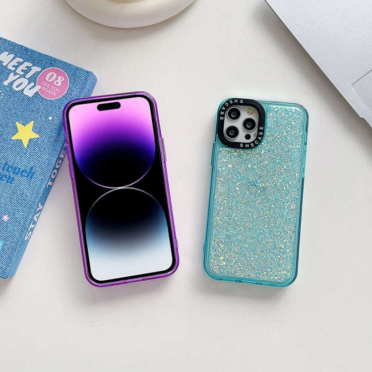 Glitter Epoxy Shockproof Phone Case, For iPhone 15 Pro Max