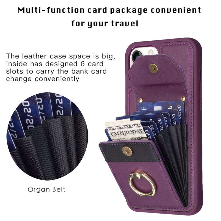 BF29 Organ Card Bag Ring Holder Phone Case, For iPhone 15 Pro Max, For iPhone 15 Pro, For iPhone ...