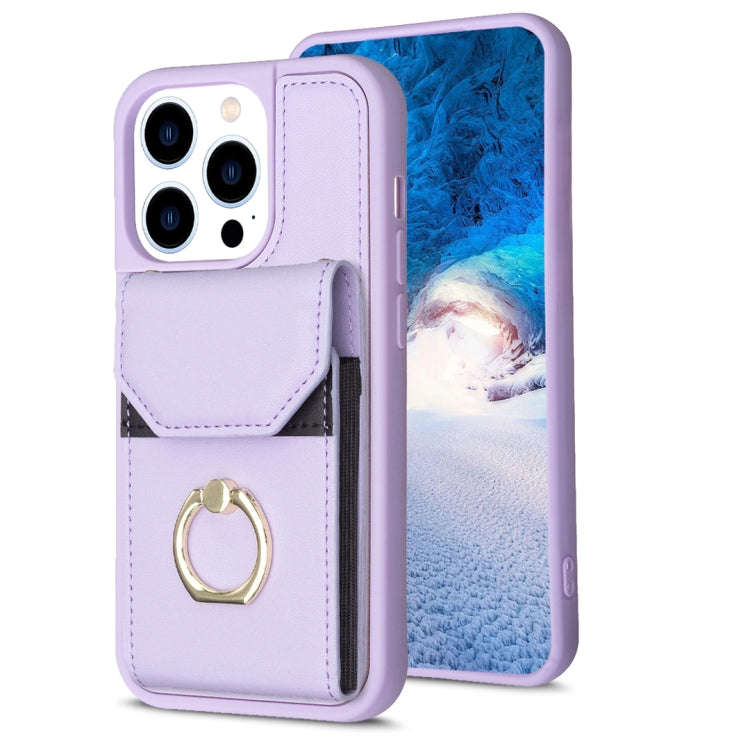 BF29 Organ Card Bag Ring Holder Phone Case, For iPhone 15 Pro Max, For iPhone 15 Pro, For iPhone ...