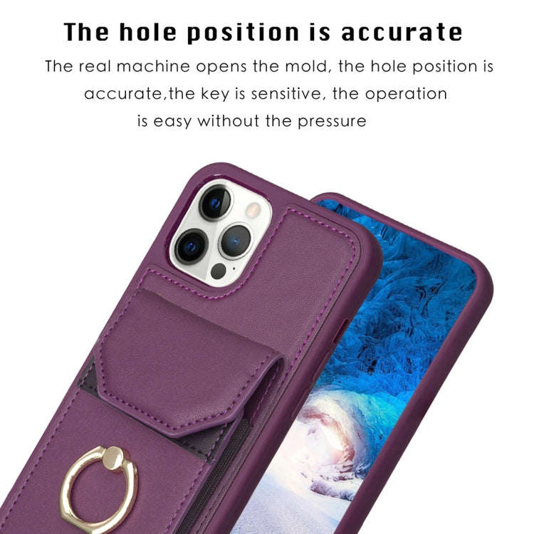 BF29 Organ Card Bag Ring Holder Phone Case, For iPhone 13 Pro Max, For iPhone 13 Pro, For iPhone ...
