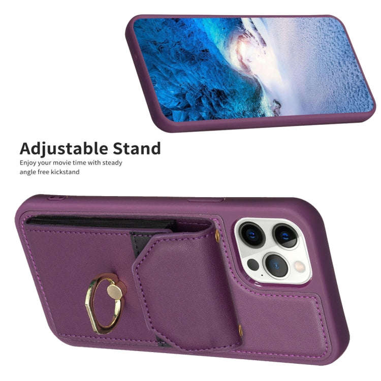 BF29 Organ Card Bag Ring Holder Phone Case, For iPhone 13 Pro Max, For iPhone 13 Pro, For iPhone ...