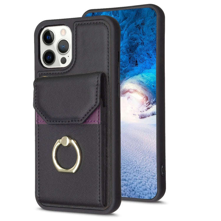 BF29 Organ Card Bag Ring Holder Phone Case, For iPhone 13 Pro Max, For iPhone 13 Pro, For iPhone ...