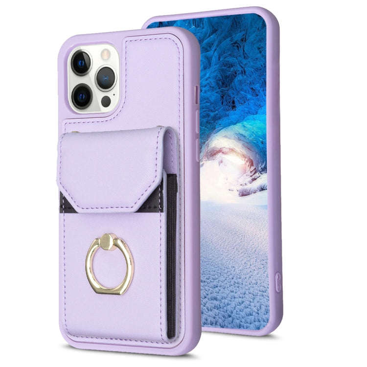 BF29 Organ Card Bag Ring Holder Phone Case, For iPhone 13 Pro Max, For iPhone 13 Pro, For iPhone ...