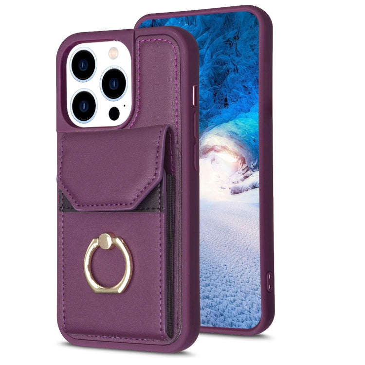 BF29 Organ Card Bag Ring Holder Phone Case, For iPhone 13 Pro Max, For iPhone 13 Pro, For iPhone ...