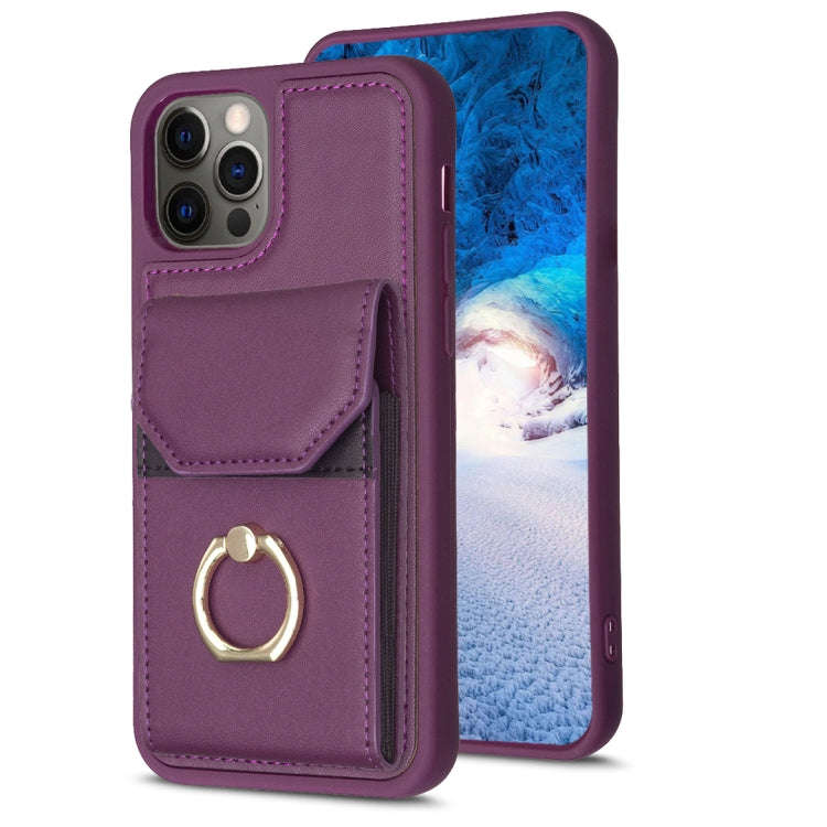 BF29 Organ Card Bag Ring Holder Phone Case, For iPhone 13 Pro Max, For iPhone 13 Pro, For iPhone ...
