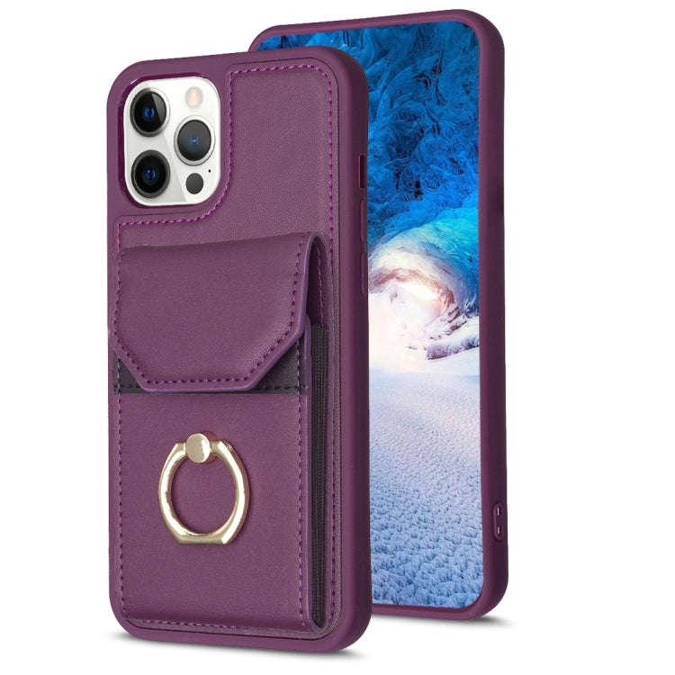 BF29 Organ Card Bag Ring Holder Phone Case, For iPhone 13 Pro Max, For iPhone 13 Pro, For iPhone ...