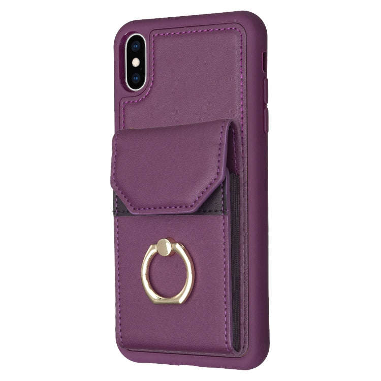 BF29 Organ Card Bag Ring Holder Phone Case, For iPhone XS Max, For iPhone 8 Plus / 7 Plus