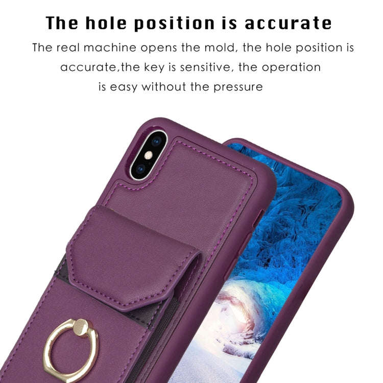 BF29 Organ Card Bag Ring Holder Phone Case, For iPhone XS Max, For iPhone 8 Plus / 7 Plus