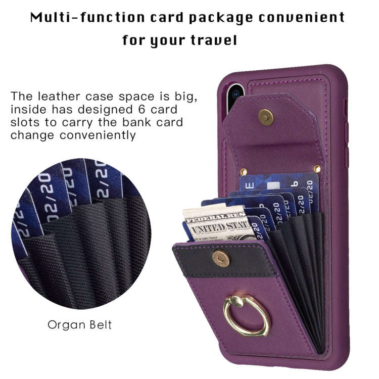 BF29 Organ Card Bag Ring Holder Phone Case, For iPhone XS Max, For iPhone 8 Plus / 7 Plus