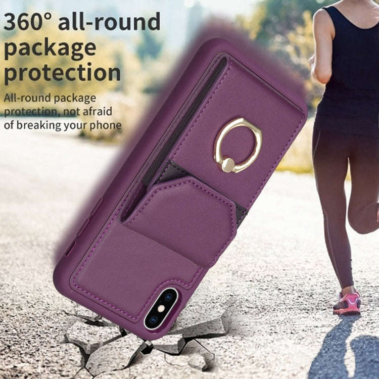BF29 Organ Card Bag Ring Holder Phone Case, For iPhone XS Max, For iPhone 8 Plus / 7 Plus