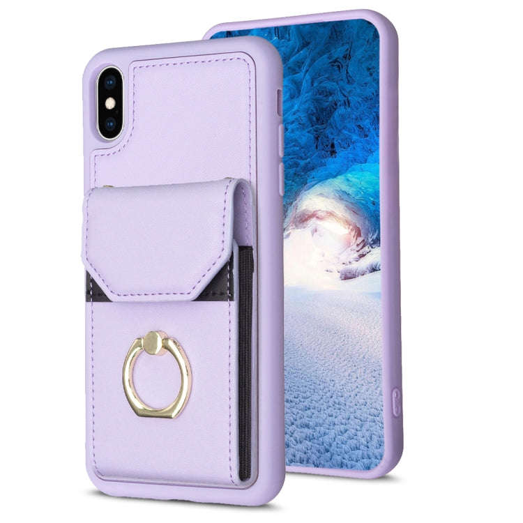 BF29 Organ Card Bag Ring Holder Phone Case, For iPhone XS Max, For iPhone 8 Plus / 7 Plus