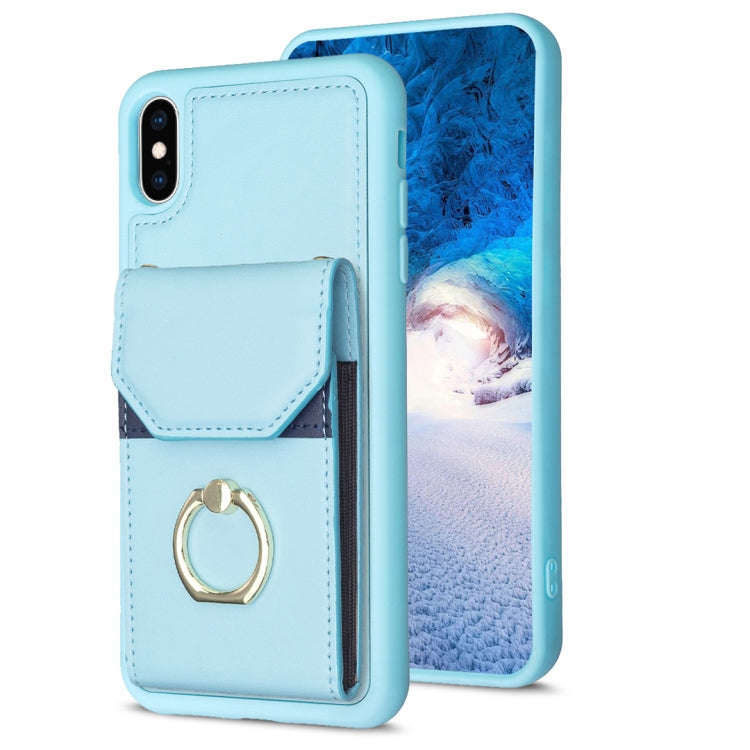 BF29 Organ Card Bag Ring Holder Phone Case, For iPhone XS Max, For iPhone 8 Plus / 7 Plus