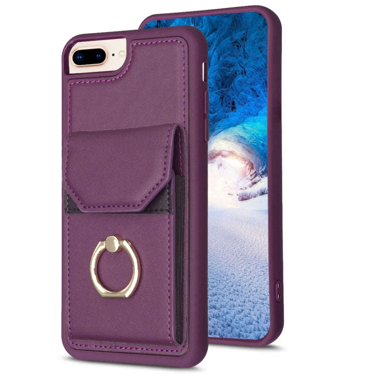 BF29 Organ Card Bag Ring Holder Phone Case, For iPhone XS Max, For iPhone 8 Plus / 7 Plus