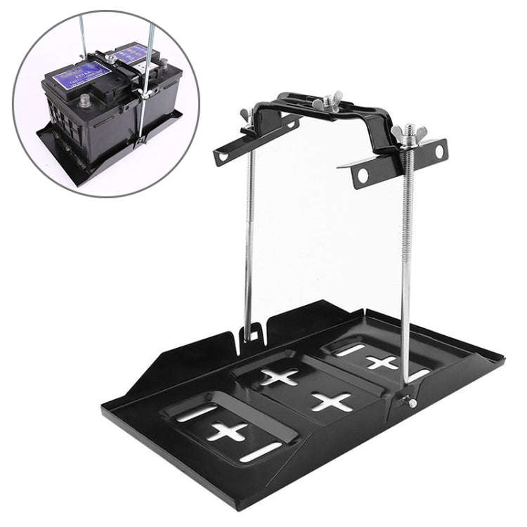 Car Universal Battery Bracket Adjustable Battery Fixed Holder + Base Tray, 28.5cm Base + 19cm Bra...