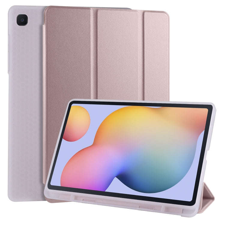 For Samsung Galaxy Tab S6 Lite P610 3-folding Horizontal Flip PU Leather + Shockproof TPU Case wi...
