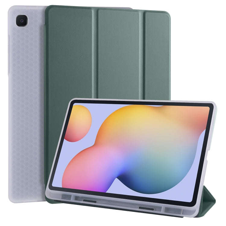 For Samsung Galaxy Tab S6 Lite P610 3-folding Horizontal Flip PU Leather + Shockproof TPU Case wi...