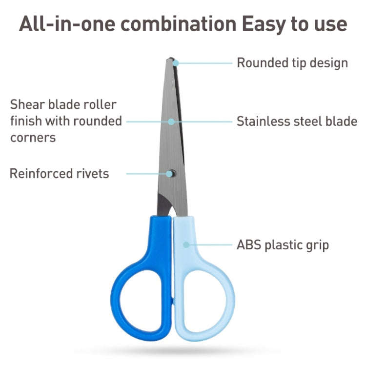 Deli 6021A Student Scissors Mini Portable Children Handmade Paper-cut Scissors