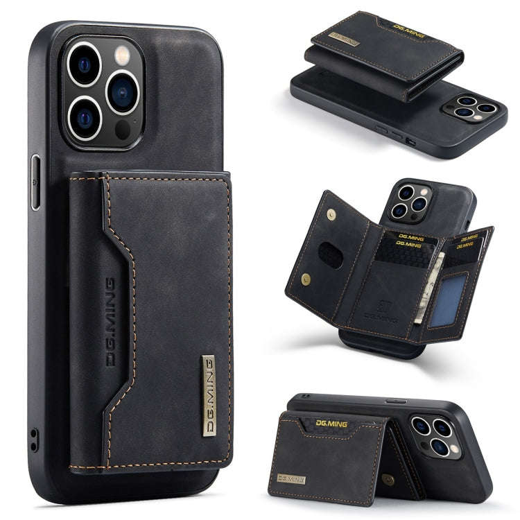 DG.MING M2 Series 3-Fold Card Bag Wallet Leather Phone Case, For iPhone 15 Pro Max, For iPhone 15...