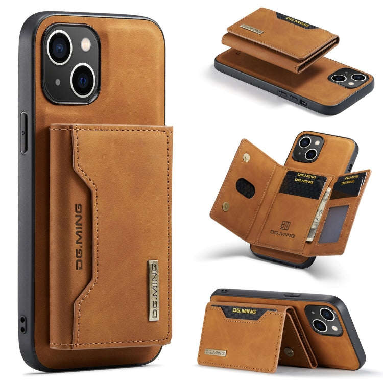 DG.MING M2 Series 3-Fold Card Bag Wallet Leather Phone Case, For iPhone 15 Pro Max, For iPhone 15...