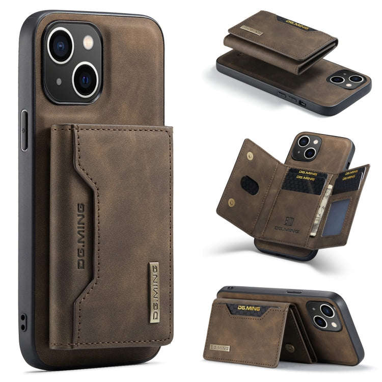 DG.MING M2 Series 3-Fold Card Bag Wallet Leather Phone Case, For iPhone 15 Pro Max, For iPhone 15...