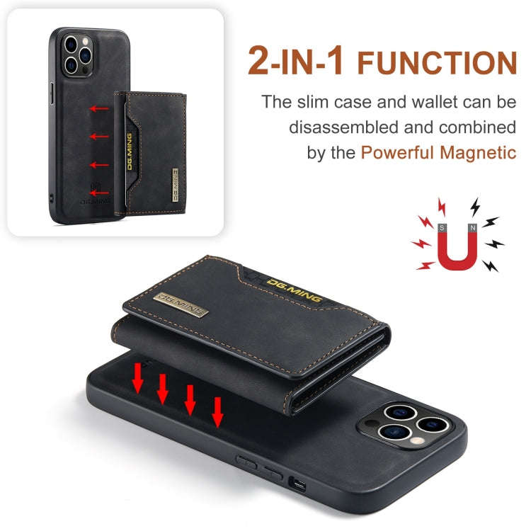 DG.MING M2 Series 3-Fold Card Bag Wallet Leather Phone Case, For iPhone 15 Pro Max, For iPhone 15...