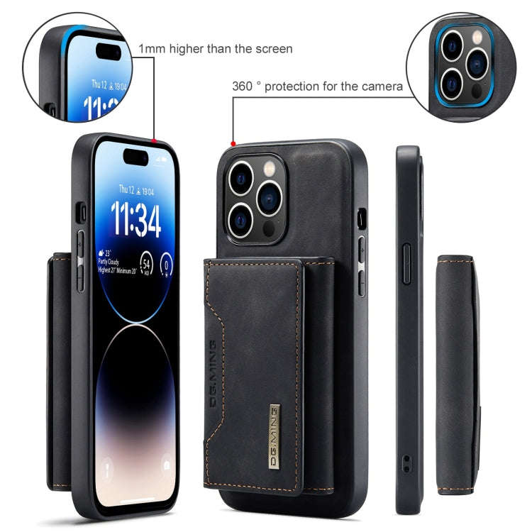 DG.MING M2 Series 3-Fold Card Bag Wallet Leather Phone Case, For iPhone 15 Pro Max, For iPhone 15...