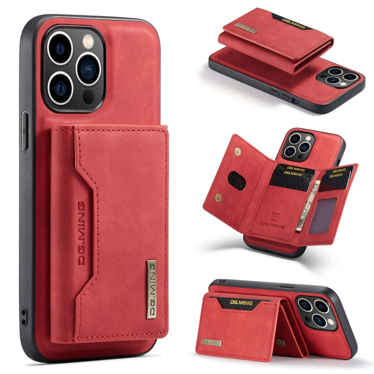 DG.MING M2 Series 3-Fold Card Bag Wallet Leather Phone Case, For iPhone 15 Pro Max, For iPhone 15...