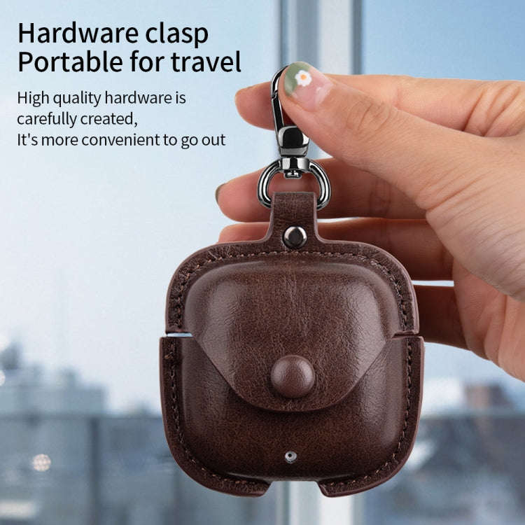 Leather TWS Earphone Protective Case with Hook, For Huawei FreeBuds SE 2 / SE 3