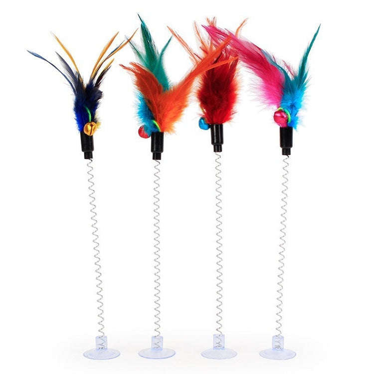 Cat Interactive Stick Feather Toy with Fixed Suction Cup