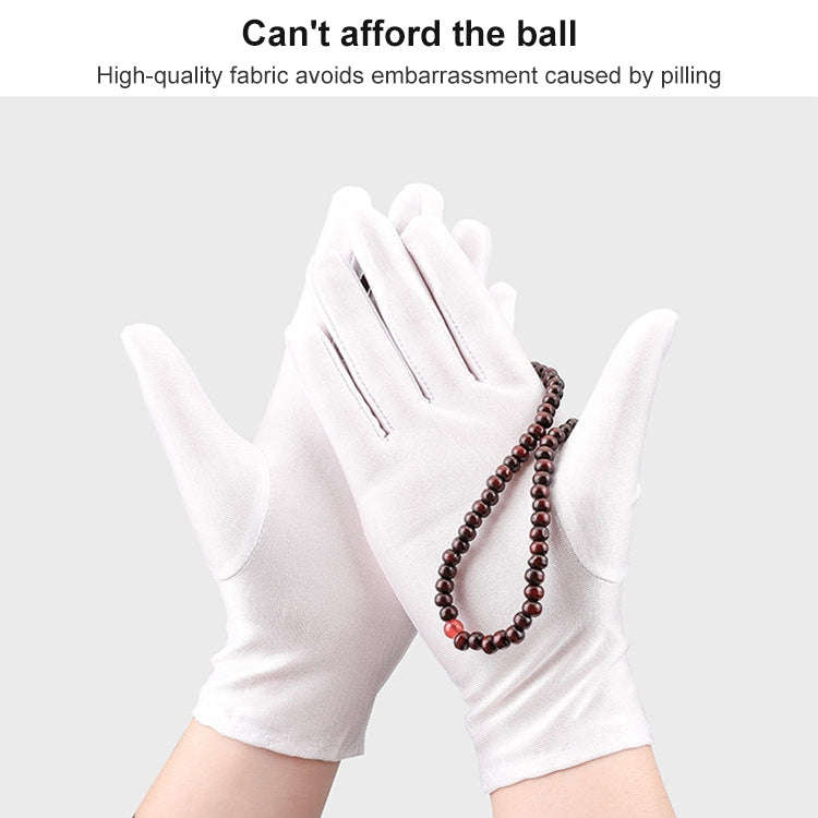 Labor Protection White Anti-sweat Cloth Thickened Gloves, 1 Pair
