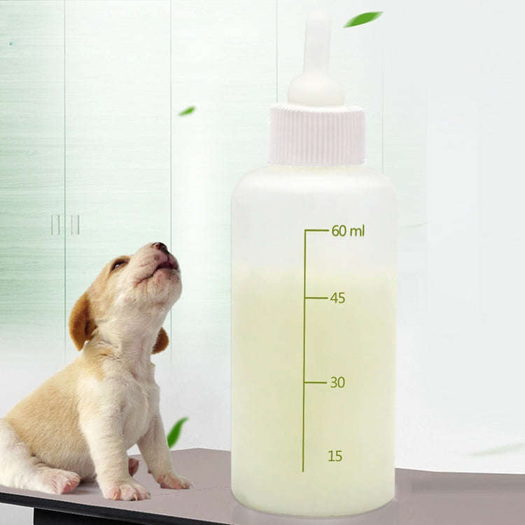 Pet Bottle Set Puppy Kitten Cat Bottle Multiple Pacifiers with Bottle Brush, 60ml x 1