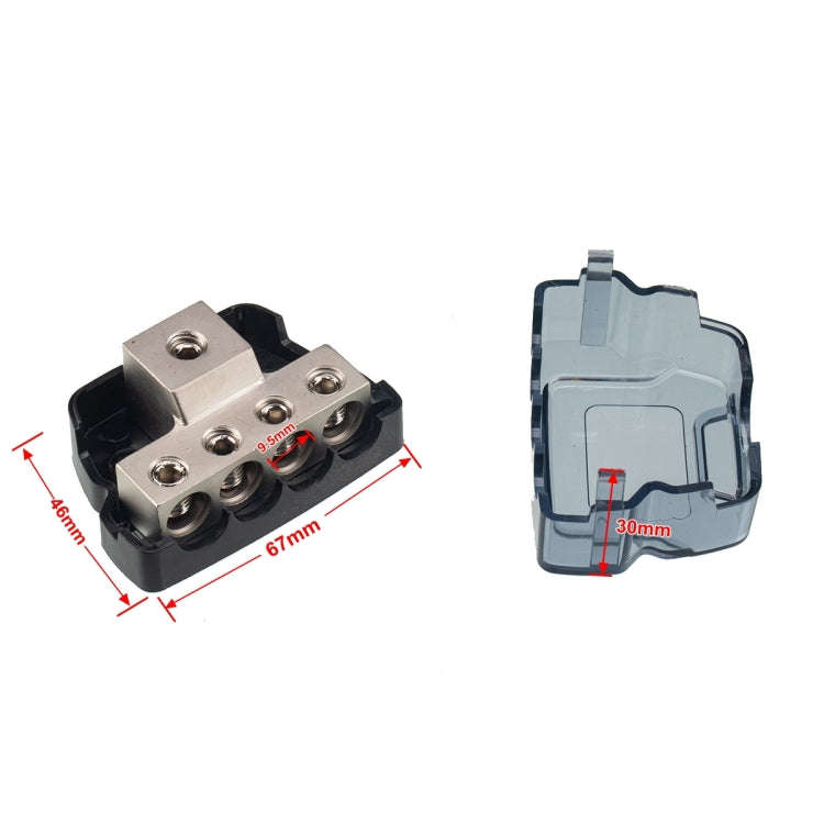 4-Way Car Audio Stereo Amp Power / Ground Cable Splitter Distribution Block 4GA, 4-Way