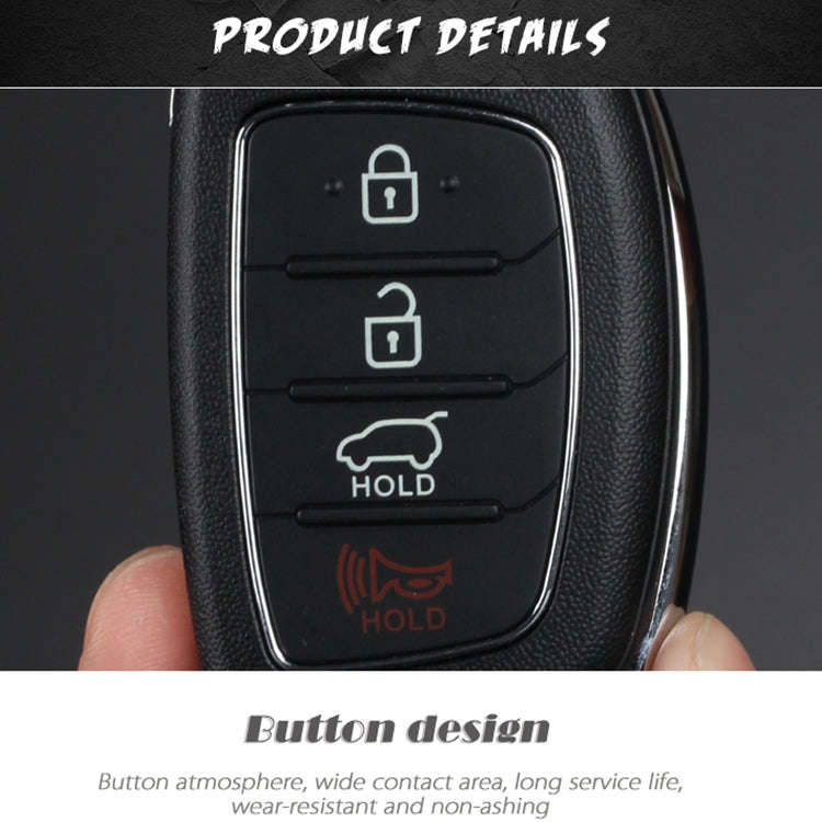 For Hyundai 3-button Folding Car Key Shell with Silver Metal Edge, For Hyundai 3-button