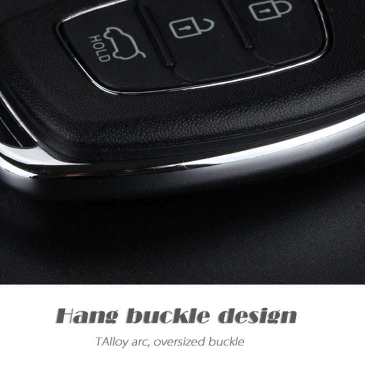 For Hyundai 3-button Folding Car Key Shell with Silver Metal Edge, For Hyundai 3-button