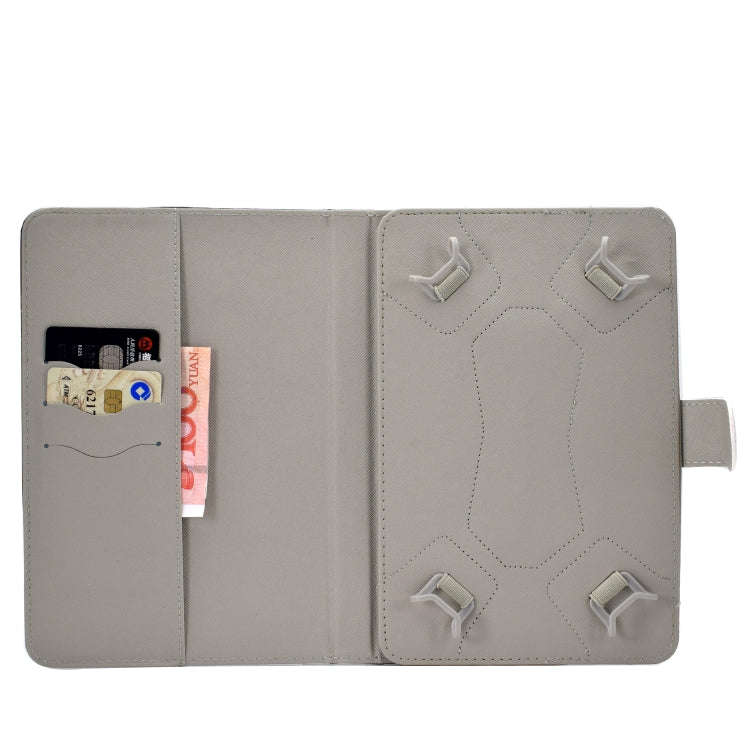 Universal Colored Drawing Pattern Horizontal Flip PU Leather Case with Holder & Card Slots, For 7...