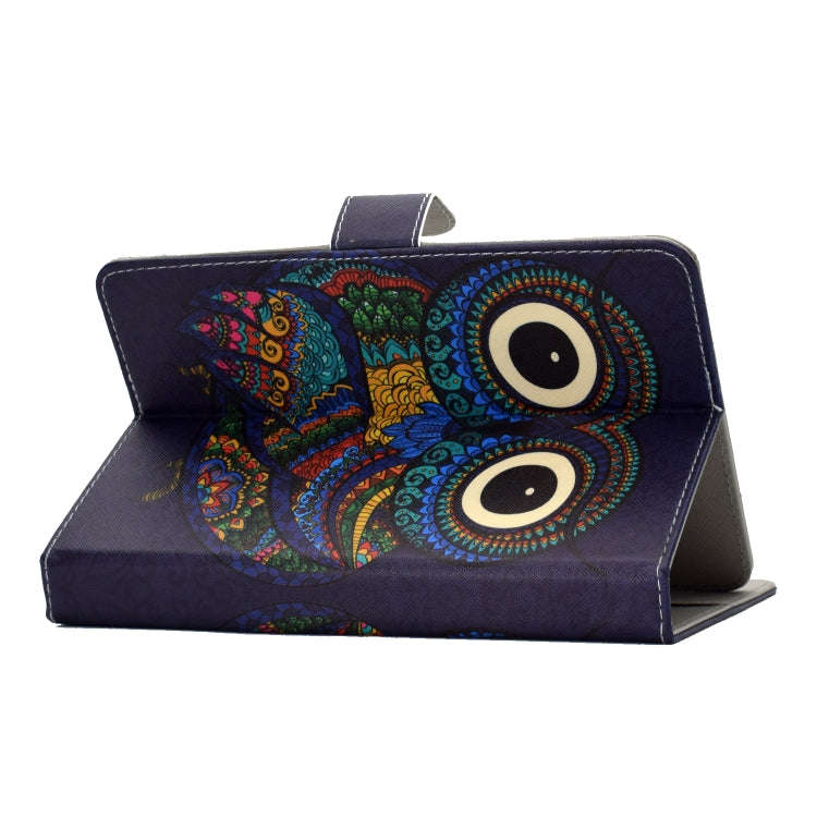 Universal Colored Drawing Pattern Horizontal Flip PU Leather Case with Holder & Card Slots, For 7...
